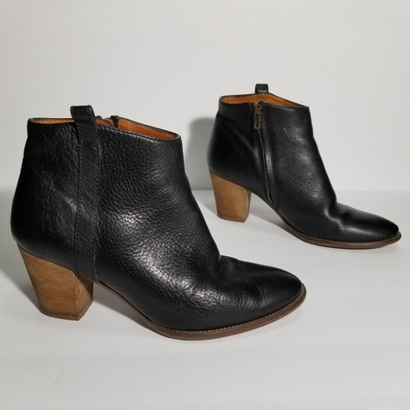 Madewell Shoes - Madewell Black Leather Side Zip Billie Boots